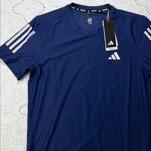Adidas NWT Navy Blue Short Sleeve Carrera Running Tee Shirt - Men’s Athletic Top